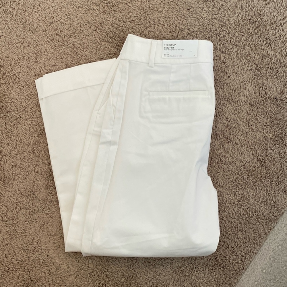 White crop dress pants curvy - with tags